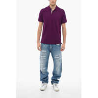 Tricouri Polo Burberry pentru Barbati - Tricouri Polo Burberry Brit Piquet Cotton Polo Shirt With Embroidered Logo Violet Barbati (BM 12256068) - B-mall.ro