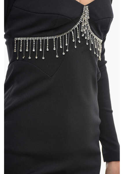 Rochii lungi ANOUKI Back Split Bustier Sheath Dress With Crystals Black Femei (BM 12257121) 3