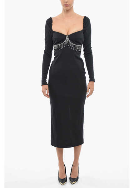 Rochii lungi ANOUKI Back Split Bustier Sheath Dress With Crystals Black Femei (BM 12257121) 1