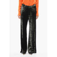 Pantaloni casual Unisex Baggy Crushed Stretch Velour Pants Femei