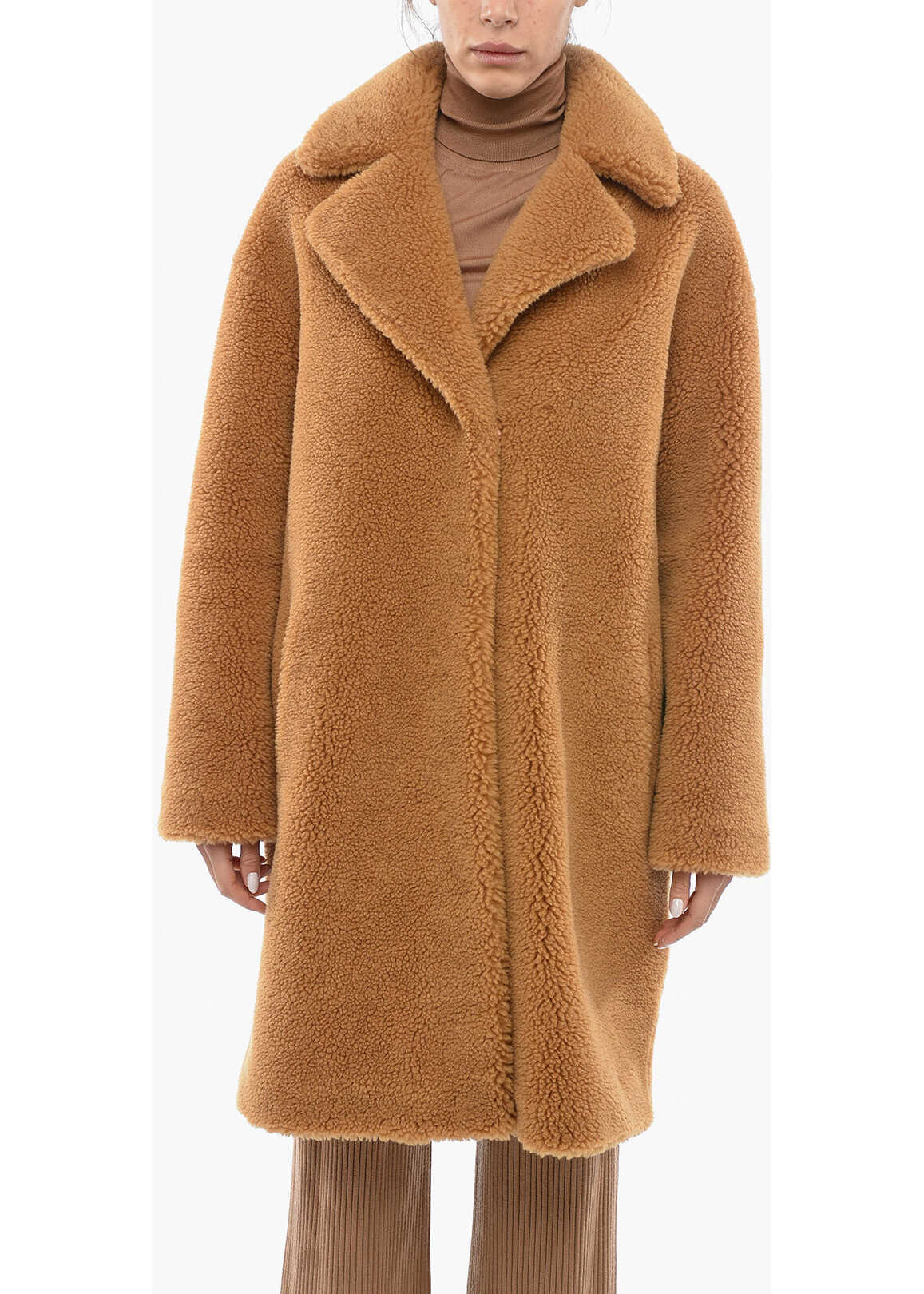 STAND STUDIO Flush Pocketed Camille Teddy Coat Beige