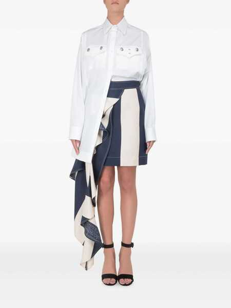 Fuste Calvin Klein Calvin Klein Striped Skirt With Side Ruching WHITE Femei (BM 12263448) 2