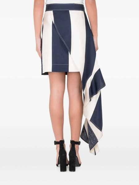 Fuste Calvin Klein Calvin Klein Striped Skirt With Side Ruching WHITE Femei (BM 12263448) 4