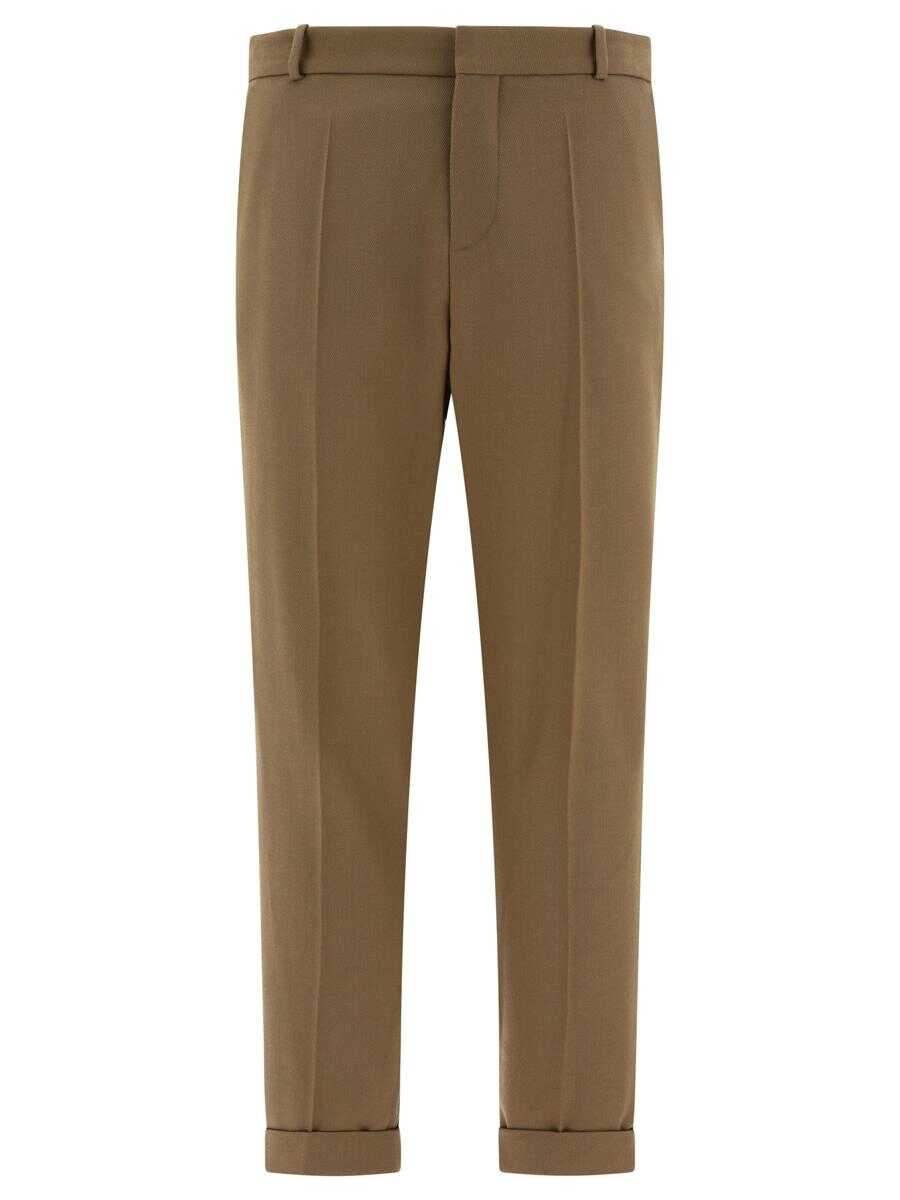 Balmain BALMAIN Twill tailored trousers GREEN