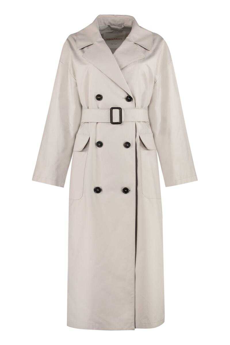 Max Mara \'S MAX MARA THE CUBE - ATRENCH GABARDINE TRENCH COAT ECRU