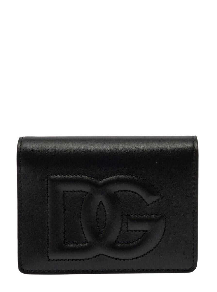 Dolce & Gabbana Black Wallet with 3D Effect Quilted Logo Detail in Leather Woman BLACK