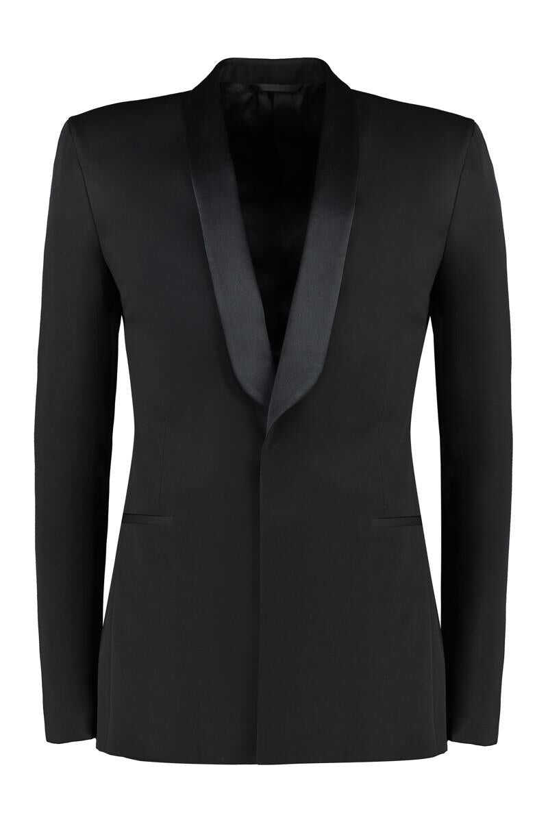 Givenchy GIVENCHY SINGLE-BREASTED ONE BUTTON JACKET BLACK b-mall.ro