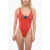 Nike Swim One Piece Swimsuit With Cross Logo Red