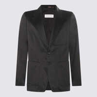 Sacouri Dries Van Noten Black Cotton Blend Blazer Barbati
