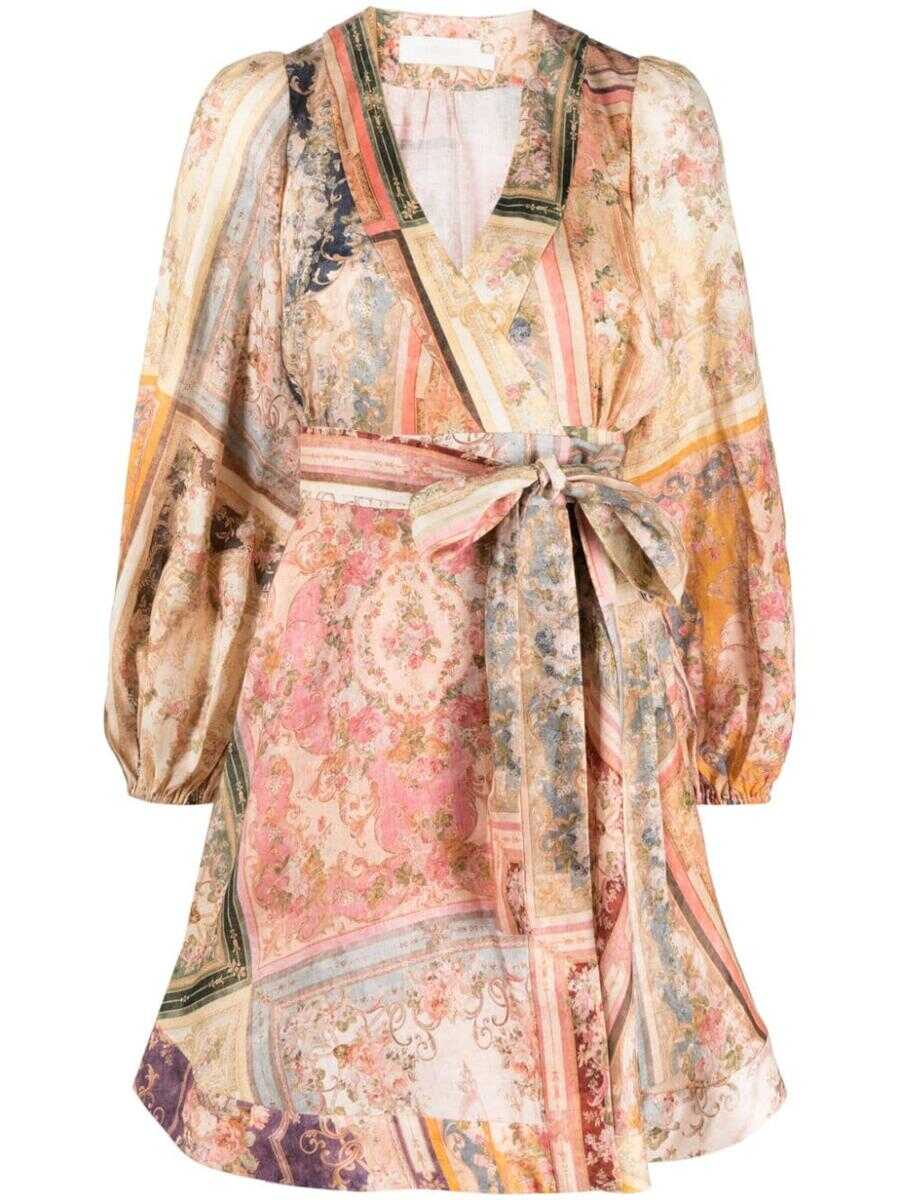 ZIMMERMANN ZIMMERMANN Floral print linen wrap mini dress MULTICOLOUR