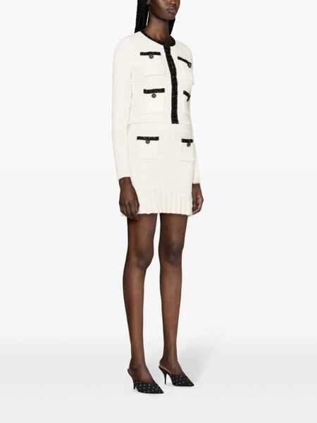 Fuste Self-Portrait Self-Portrait Structured Knit Mini Skirt Beige Femei (BM 12281796) 4