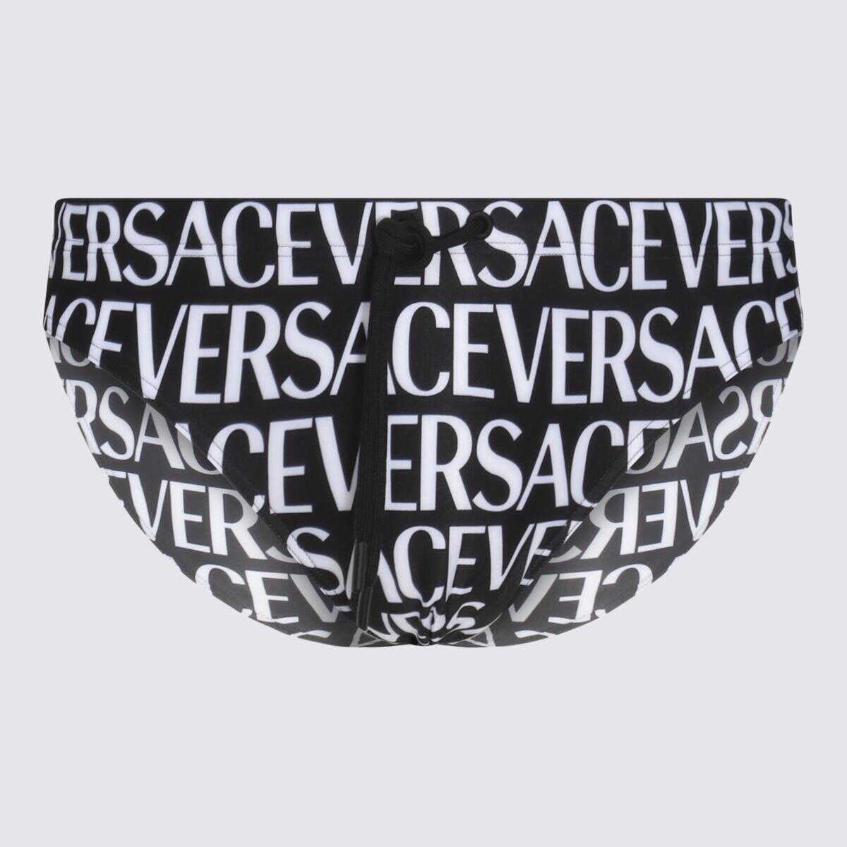 Versace VERSACE BLACK AND WHITE SWIMMIG TRUNKS BLACK