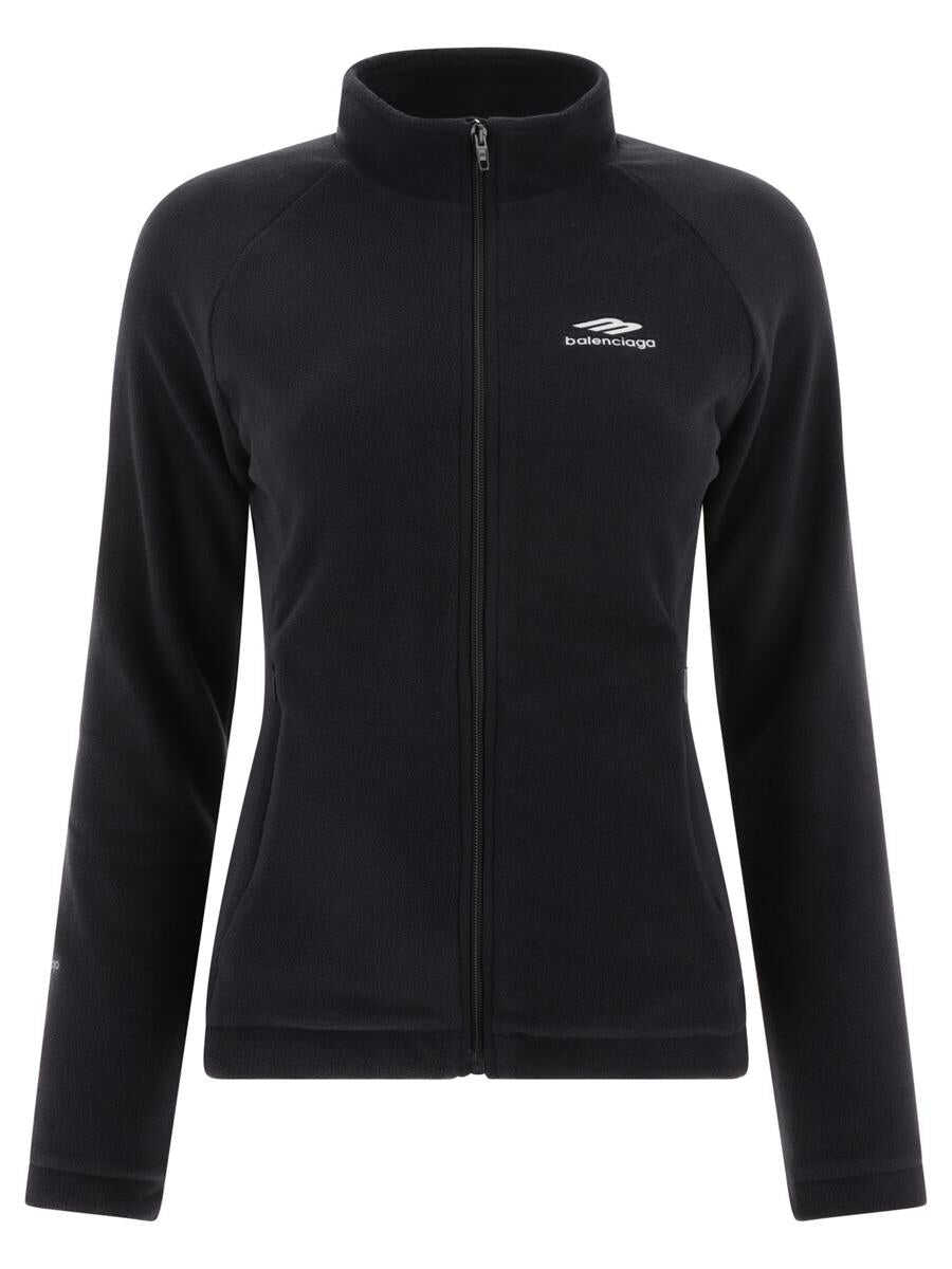 Balenciaga BALENCIAGA Zip-up sweatshirt with logo BLACK