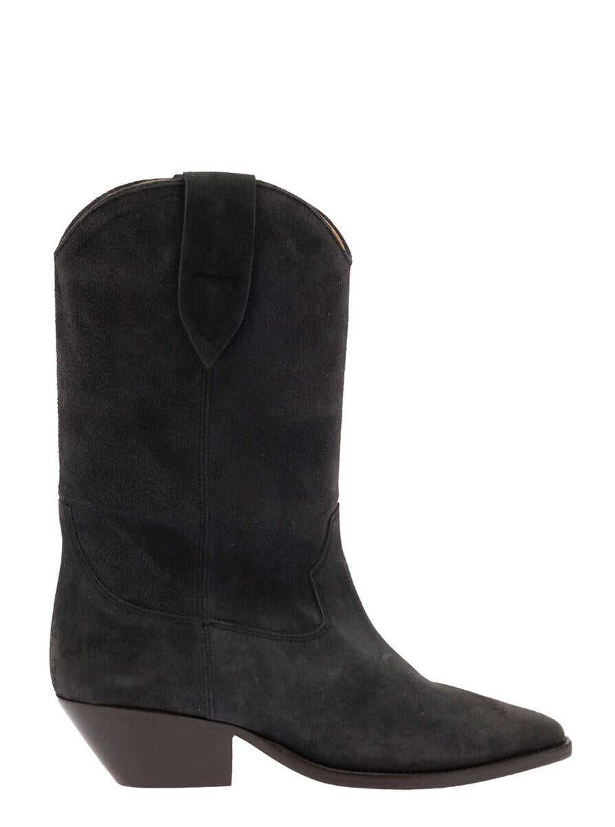 Isabel Marant \'Duerto\' Black Western Style Boots in Suede Woman Isabel Marant BLACK