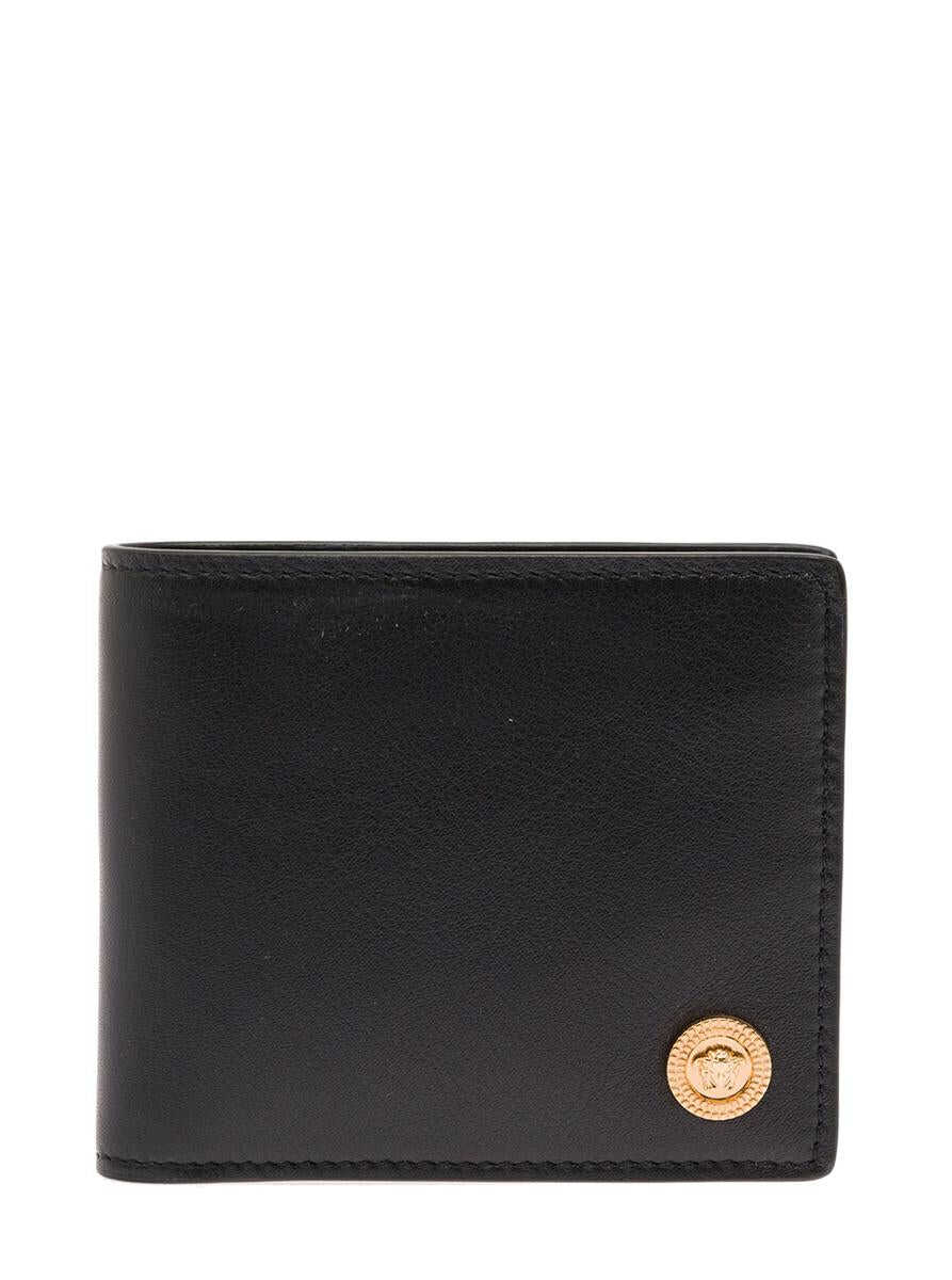 Versace Biggie Bifold Black leather Wallet with Medusa Detail Versace Men BLACK