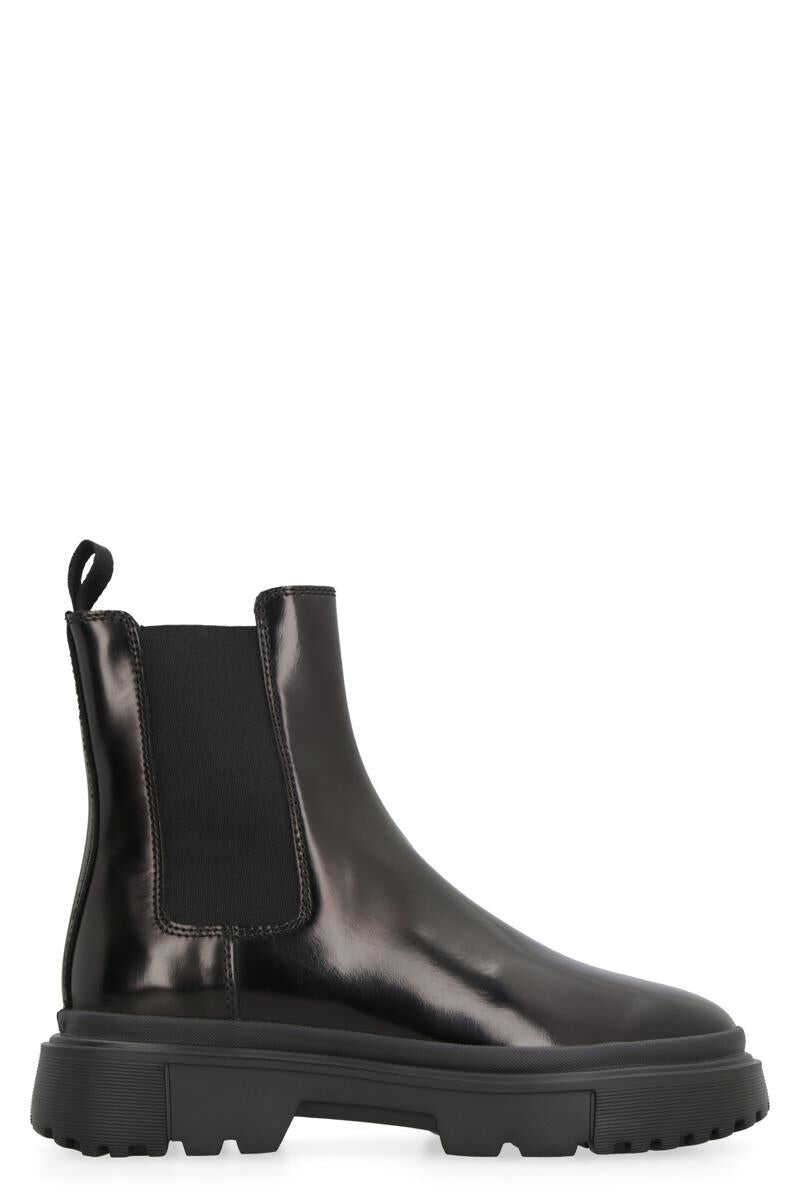 Hogan HOGAN HOGAN H619 LEATHER CHELSEA BOOTS BLACK