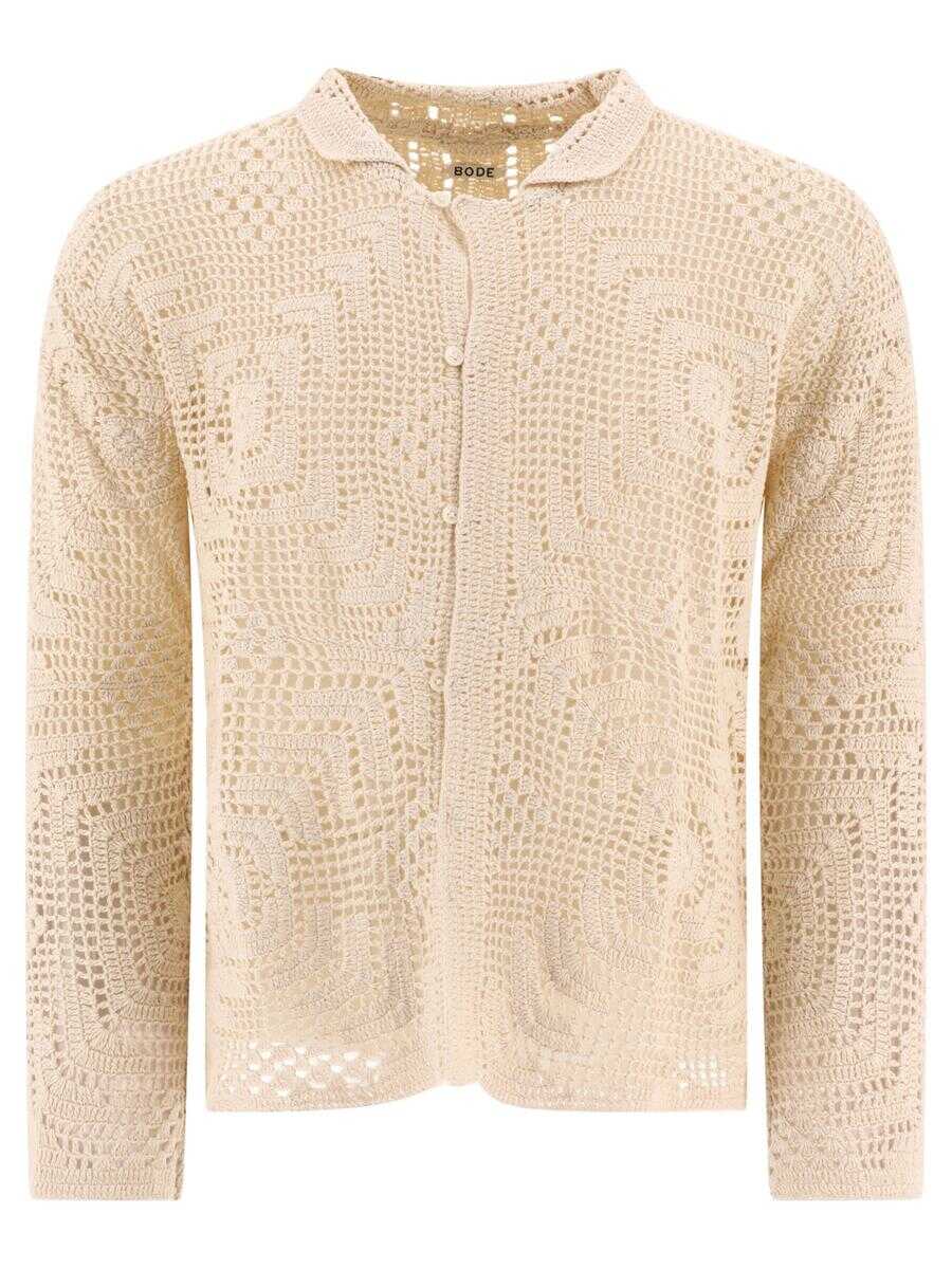 BODE BODE "Overdye Crochet" shirt BEIGE