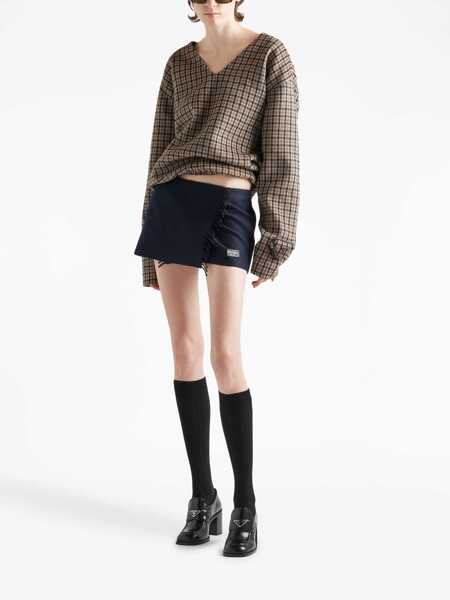 Pulovere Prada Prada Checked Cashgora Sweater Beige Femei (BM 12302757) 2