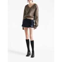 Pulovere Prada Dama - Pulovere Prada Prada Checked Cashgora Sweater Beige Femei (BM 12302757) - B-mall.ro
