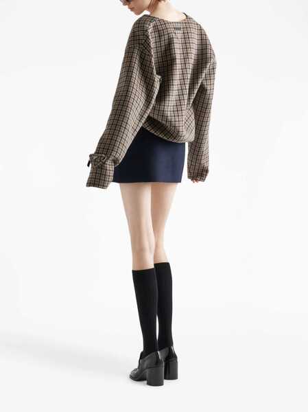 Pulovere Prada Prada Checked Cashgora Sweater Beige Femei (BM 12302757) 3