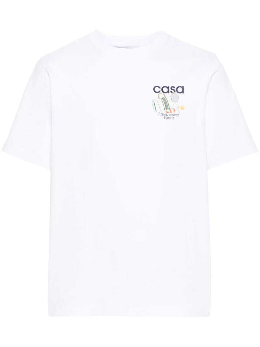 Casablanca CASABLANCA EQUIPMENT SPORTIF PRINTED UNISEX T-SHIRT CLOTHING WHITE