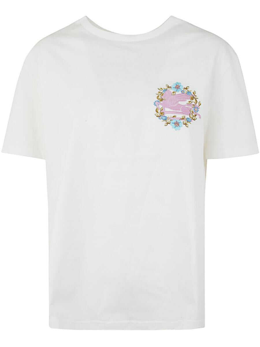 ETRO ETRO LOGO PATCH T-SHIRT CLOTHING WHITE