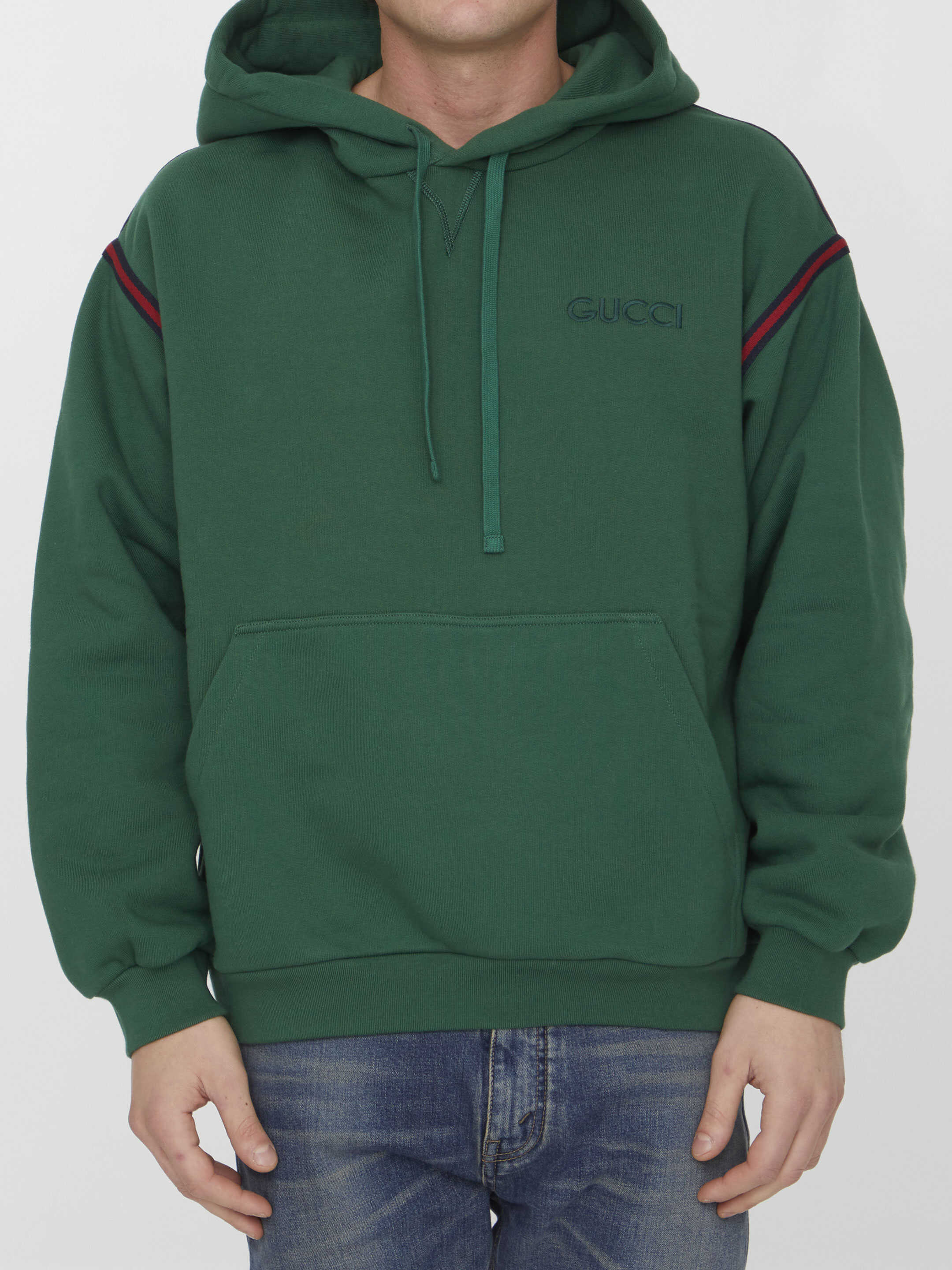 Gucci Cotton Jersey Hoodie GREEN