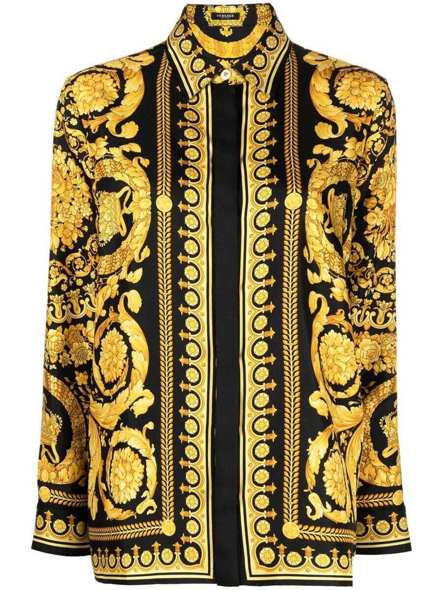 Versace VERSACE Baroque print silk shirt BLACK