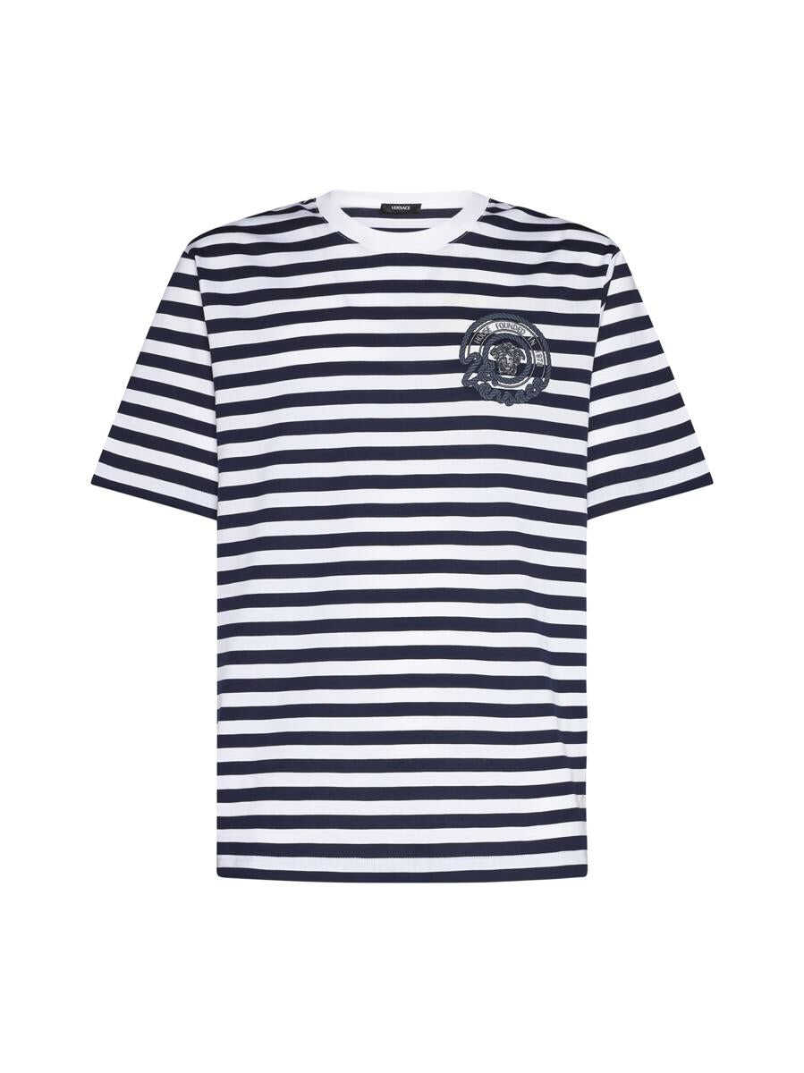 Versace Versace T-shirts and Polos WHITE+NAVY BLUE