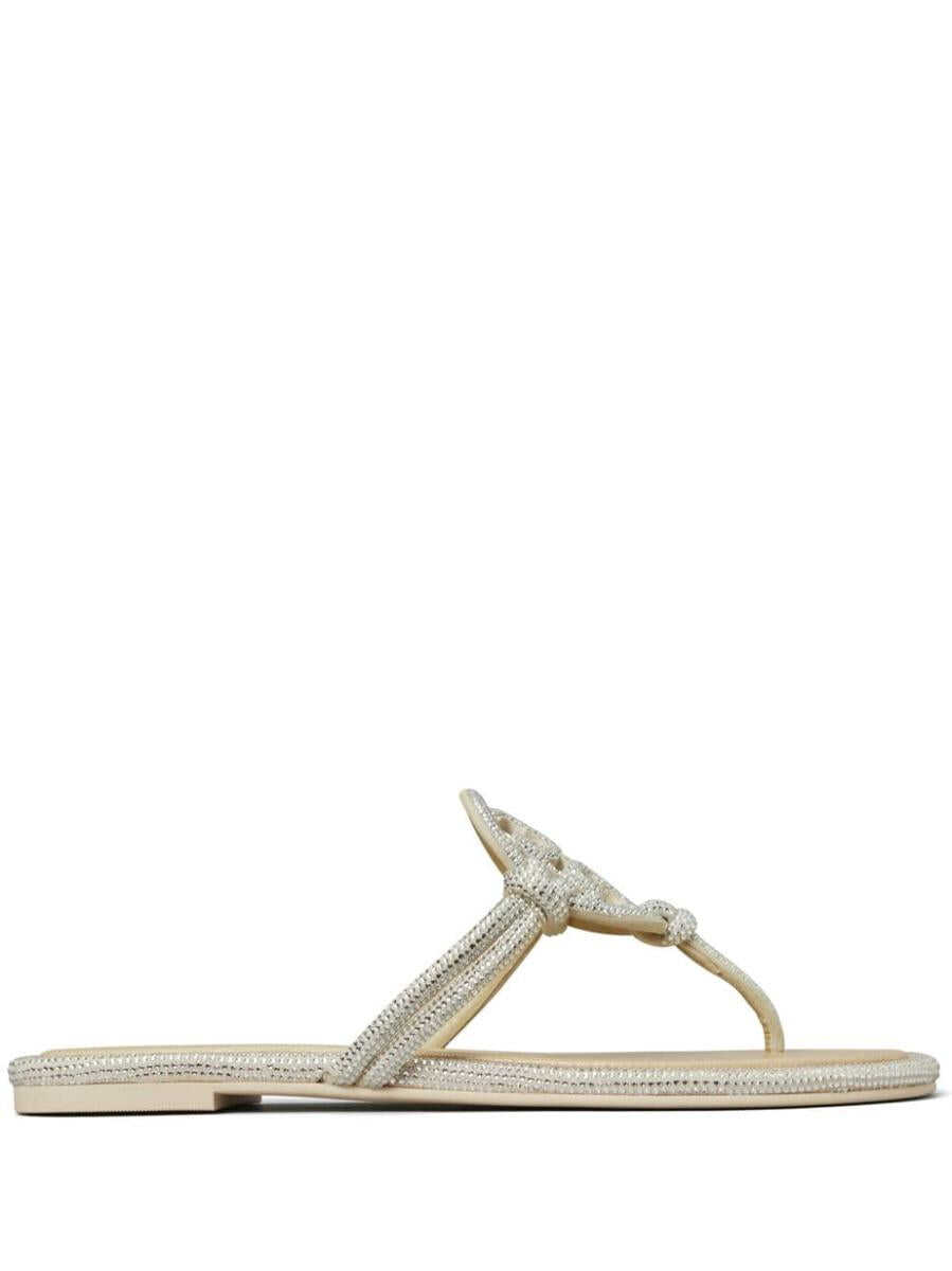 Tory Burch TORY BURCH Miller leather thong sandals WHITE