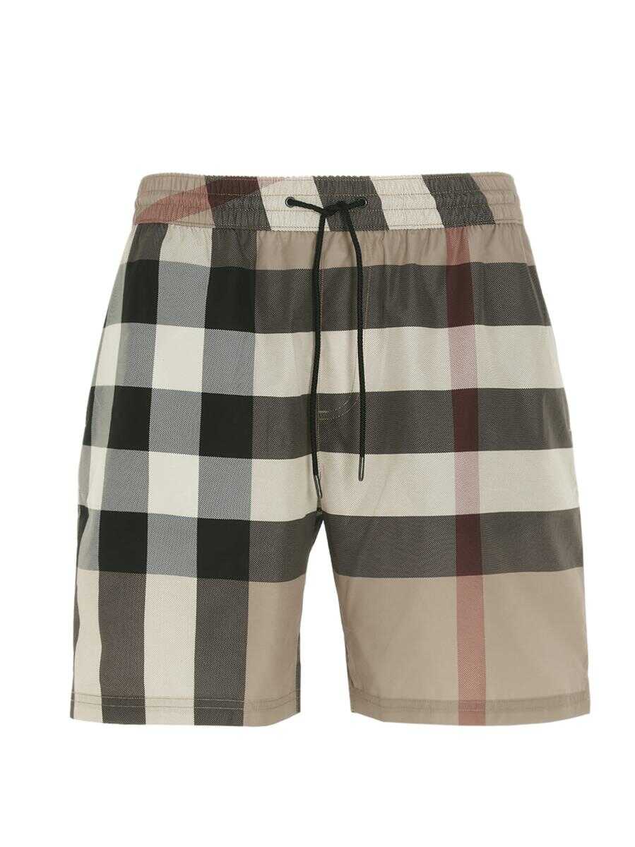 Burberry BURBERRY All over check swimming trunks BEIGE