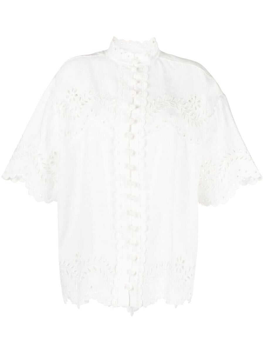 ZIMMERMANN ZIMMERMANN Embroidered cotton shirt WHITE