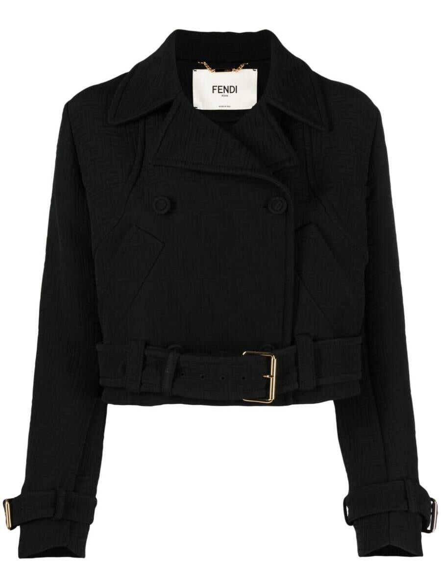Fendi FENDI Cotton double-breasted jacket BLACK