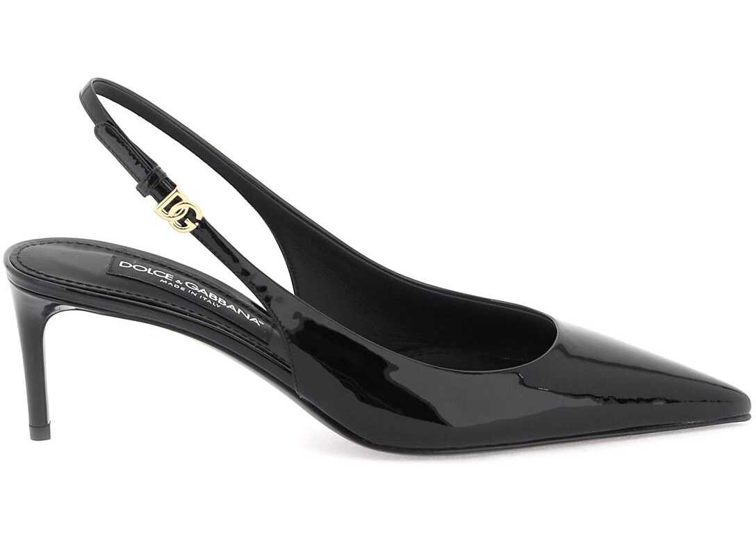 Dolce & Gabbana Patent Leather Slingback Pumps NERO