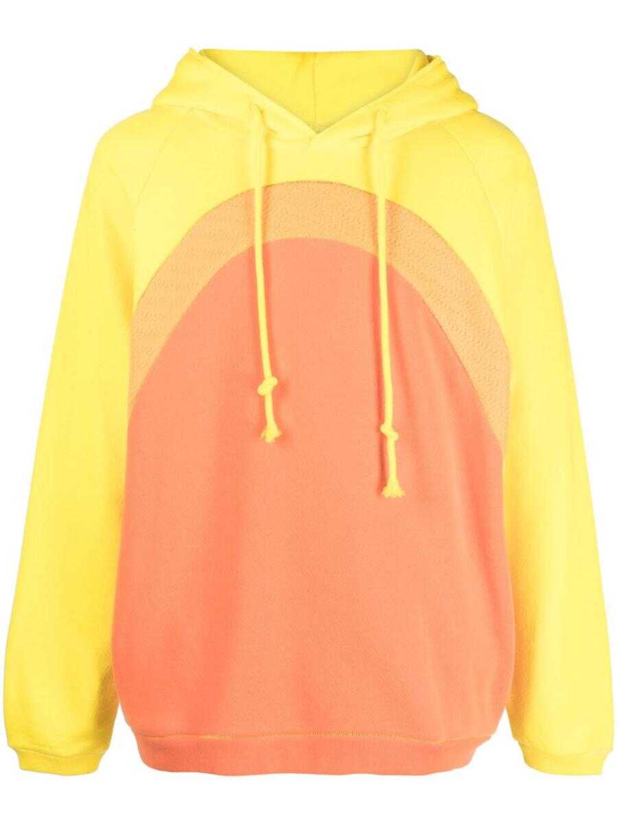 ERL ERL UNISEX RAINBOW HOODIE KNIT CLOTHING YELLOW & ORANGE