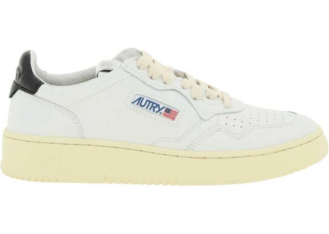 AUTRY Leather Medalist Low Sneakers WHITE BLACK