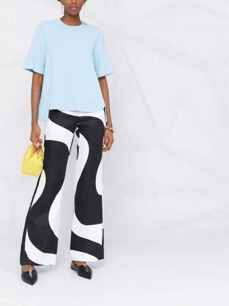 Tricouri Stella McCartney T-Shirt With Asymmetrical Hemline AZURE Femei (BM 12342891) 2