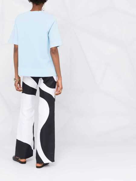 Tricouri Stella McCartney T-Shirt With Asymmetrical Hemline AZURE Femei (BM 12342891) 4