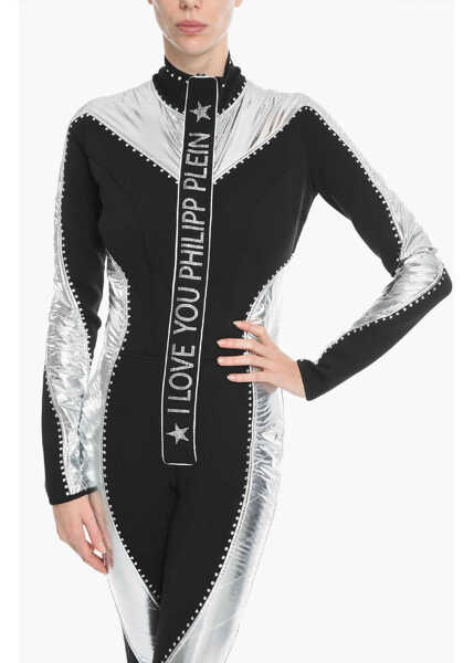 Pantaloni casual Philipp Plein Gothic Skii Jumpsuit With Crystal Application Silver Femei (BM 12343053) 4