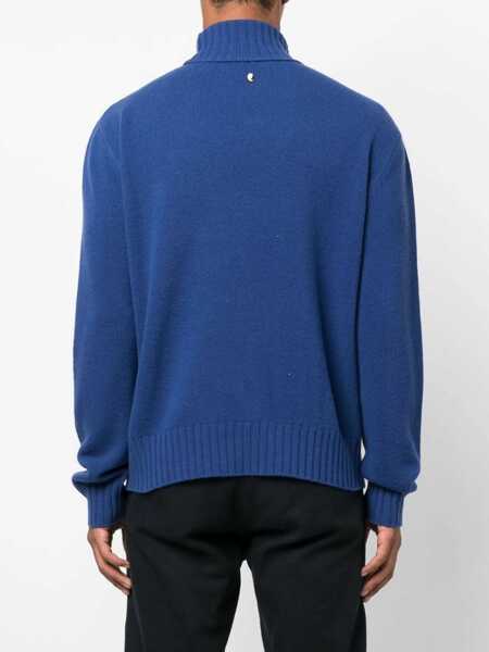 Pulovere ETRO Inlaid Jacquard Turtleneck Sweater BLUE Barbati (BM 12348390) 4