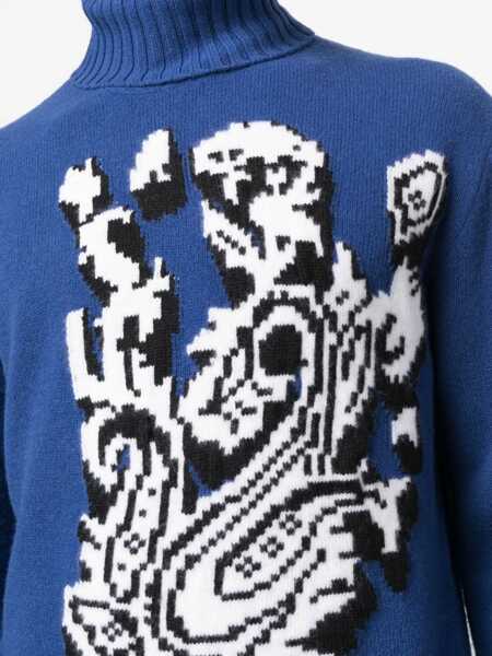 Pulovere ETRO Inlaid Jacquard Turtleneck Sweater BLUE Barbati (BM 12348390) 5