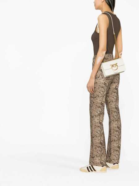 Genti de umar Pinko Love One Mini Shoulder Bag BIANCO SETA-ANTIQUE GOLD Femei (BM 12349545) 2