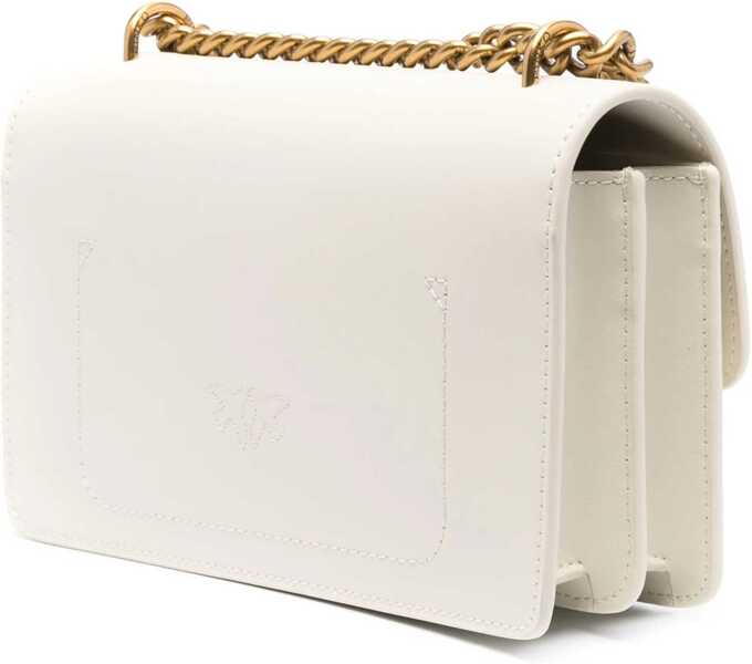 Genti de umar Pinko Love One Mini Shoulder Bag BIANCO SETA-ANTIQUE GOLD Femei (BM 12349545) 4