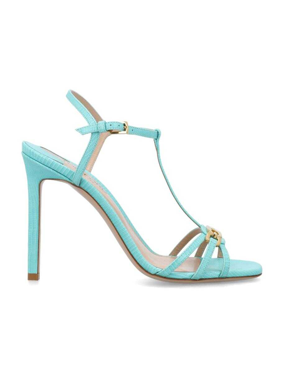 Tom Ford TOM FORD Stamped Lizard leather Whitney sandal ACQUA SKY