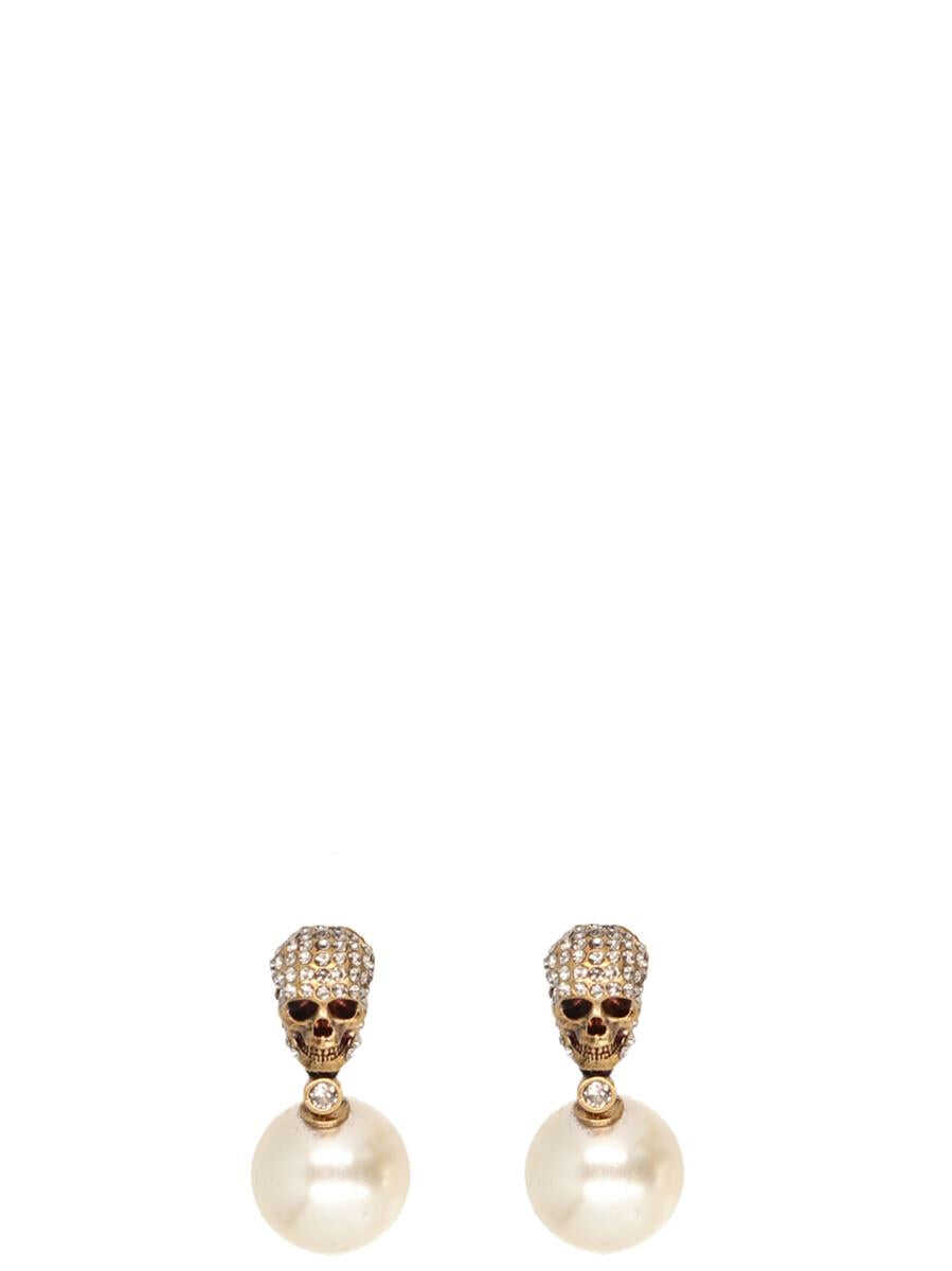 Alexander McQueen ALEXANDER MCQUEEN \'Pearl N Skull\' earrings GOLD