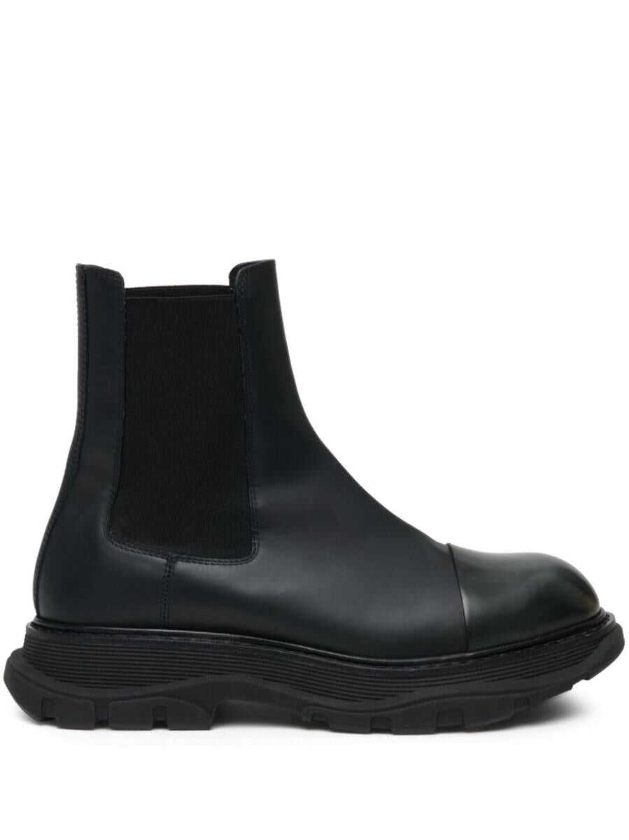 Alexander McQueen ALEXANDER MCQUEEN Leather chelsea boots BLACK