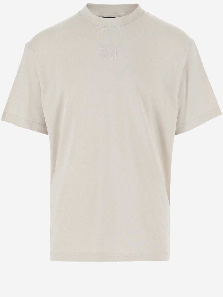 M44 LABEL GROUP M44 LABEL GROUP COTTON T-SHIRT WITH GRAPHIC PRINT AND LOGO BIANCO