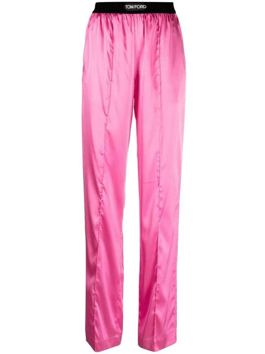 Tom Ford TOM FORD STRAIGHT TROUSERS WITH APPLICATION PINK & PURPLE
