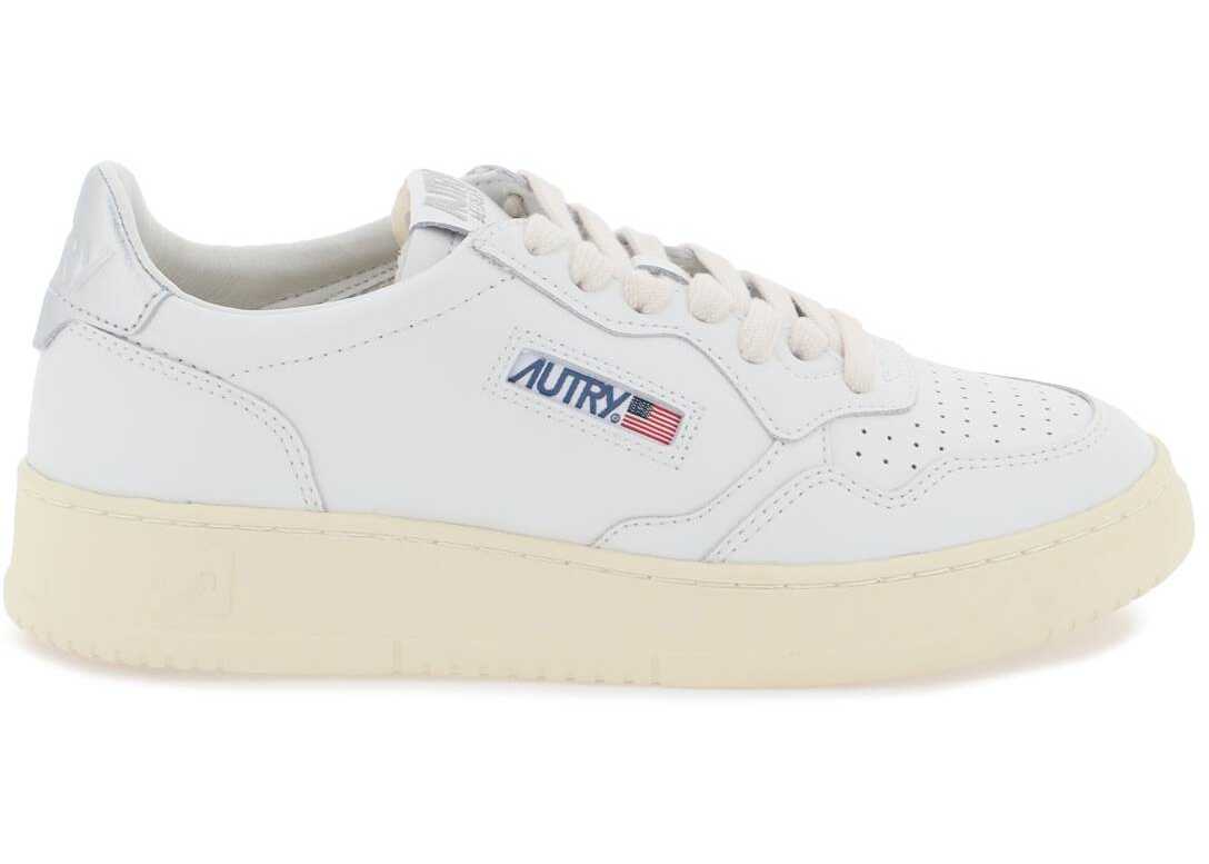 AUTRY Leather Medalist Low Sneakers WHITE SILVER