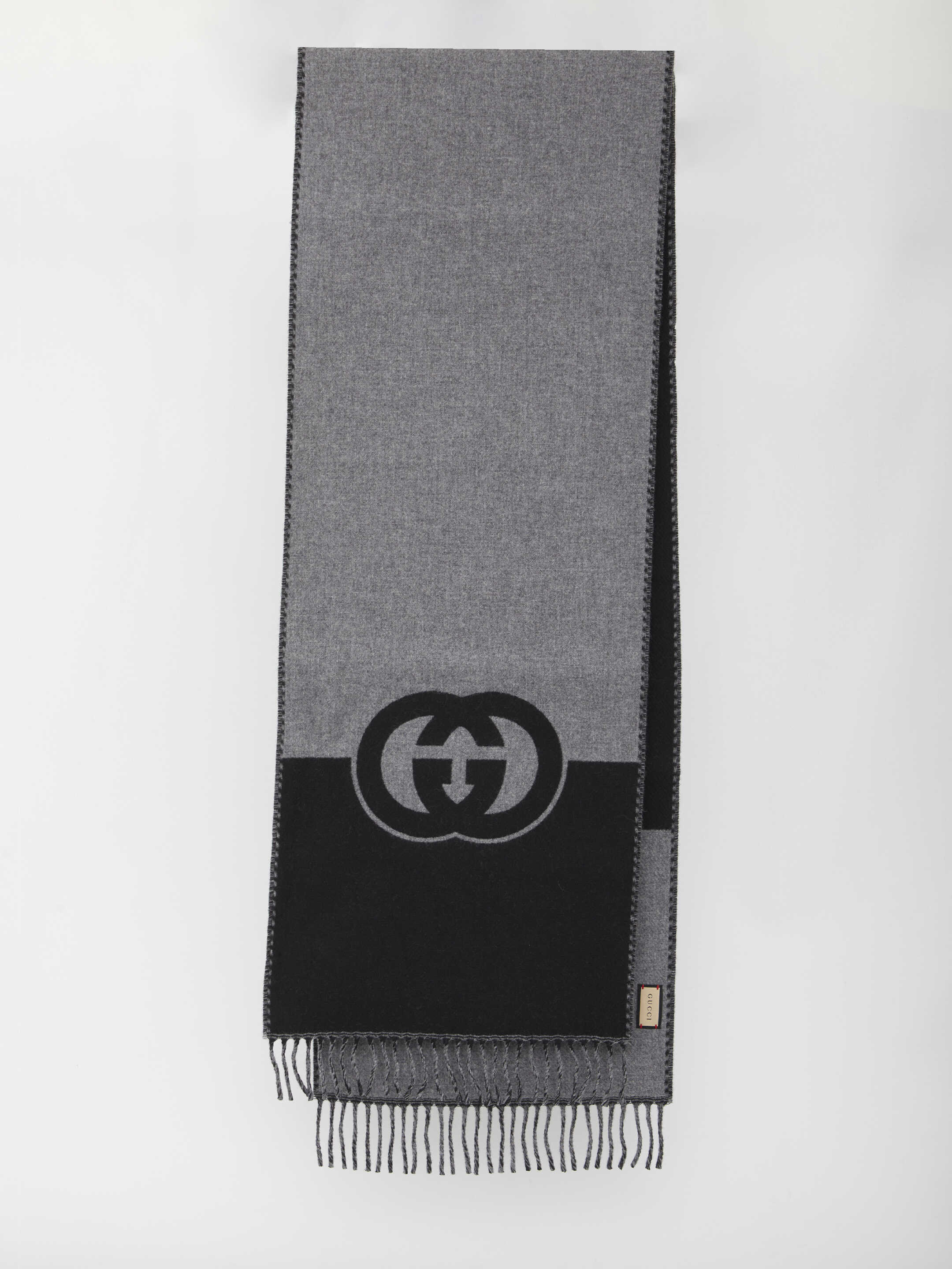 Gucci Wool And Cashmere Scarf BLACK